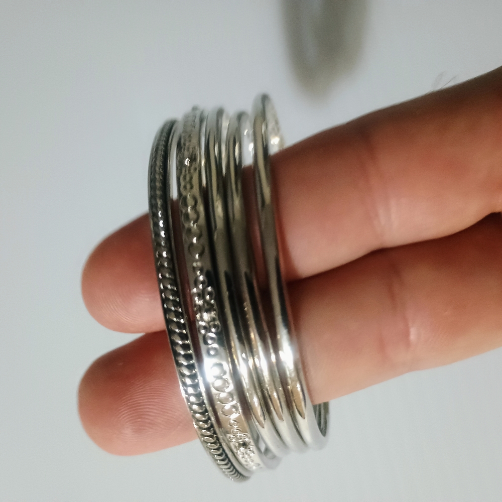 Elegant Silver Bangle Set